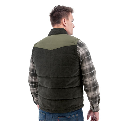 Reese Quilted Cord Vest studio back