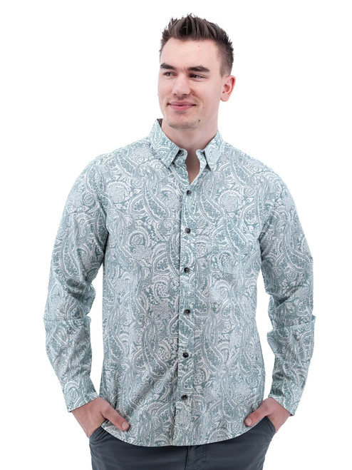 Lennon Long Sleeve Paisley Print Shirt studio
