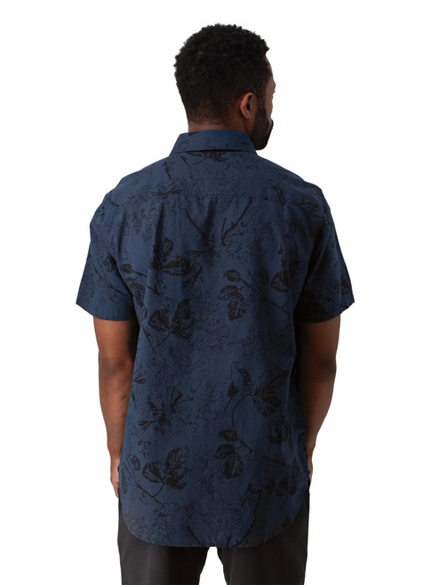 Ethan Organic Cotton Shirt studio in navy blue back