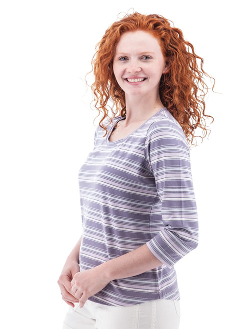 Magnolia Striped 3/4 Sleeve Top studio alt1