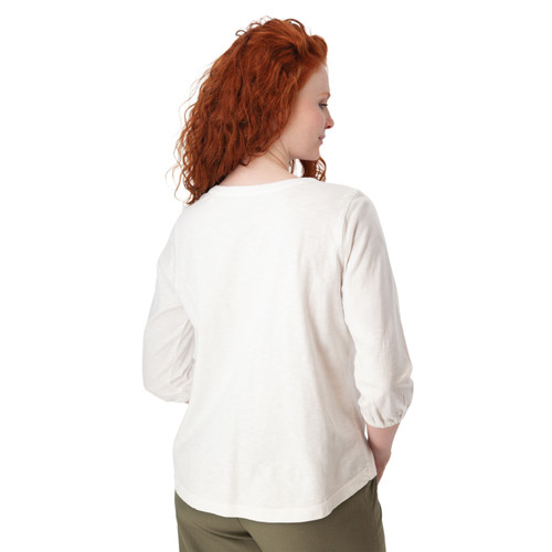 Este 3/4 Sleeve Organic Cotton Henley back