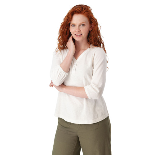 Este 3/4 Sleeve Organic Cotton Henley alt1