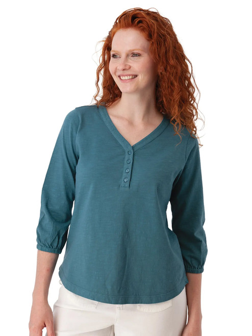 Este 3/4 Sleeve Organic Cotton Henley alt1
