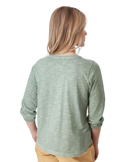 Este 3/4 Sleeve Organic Cotton Henley back