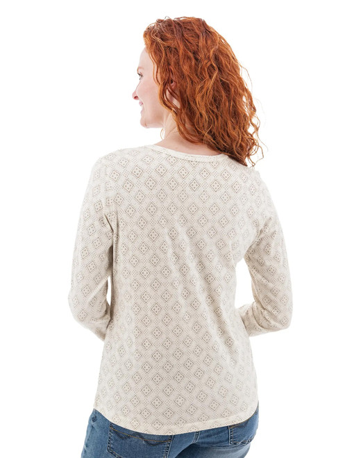 Tatum Organic Geo Print Long Sleeve Top studio back