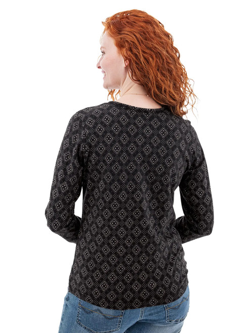 Tatum Organic Geo Print Long Sleeve Top studio back