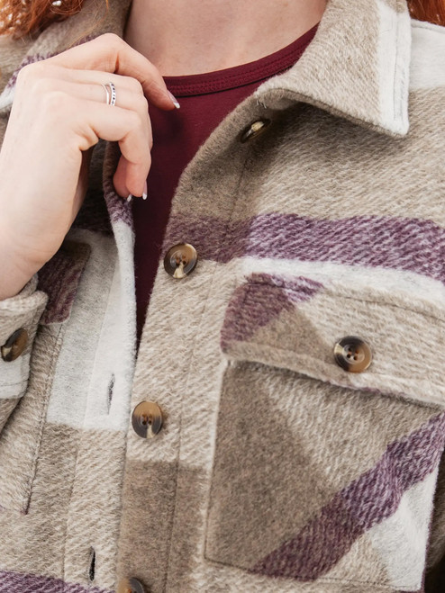 Stevi Plaid Shirt Jacket studio alt 2
