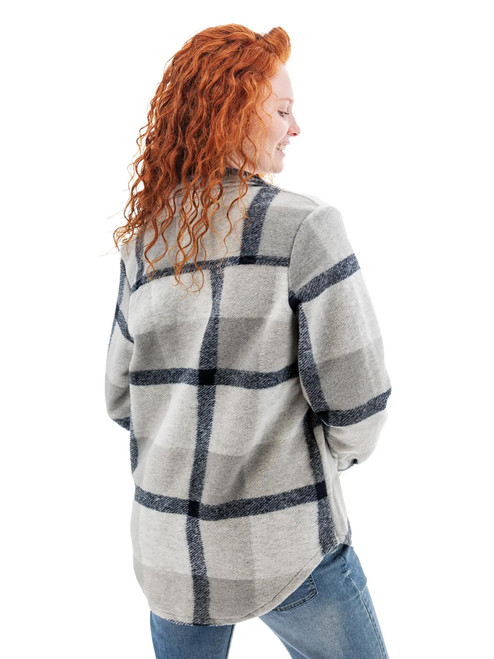 Stevi Plaid Shirt Jacket studio back