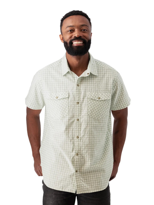 Rydell Pearl Snap Check Shirt Green studio