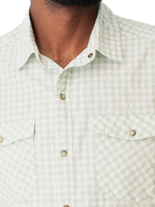 Rydell Pearl Snap Check Shirt Green detail