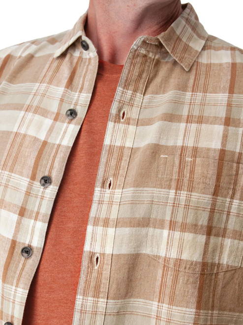 Porter Button Front Plaid Shirt studio clove detail