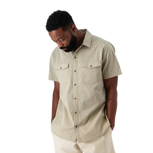 Liam Pearl Snap Printed Shirt Pistachio Shell