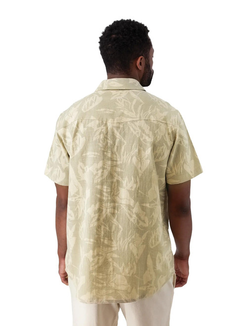 Liam Pearl Snap Printed Shirt Moss back