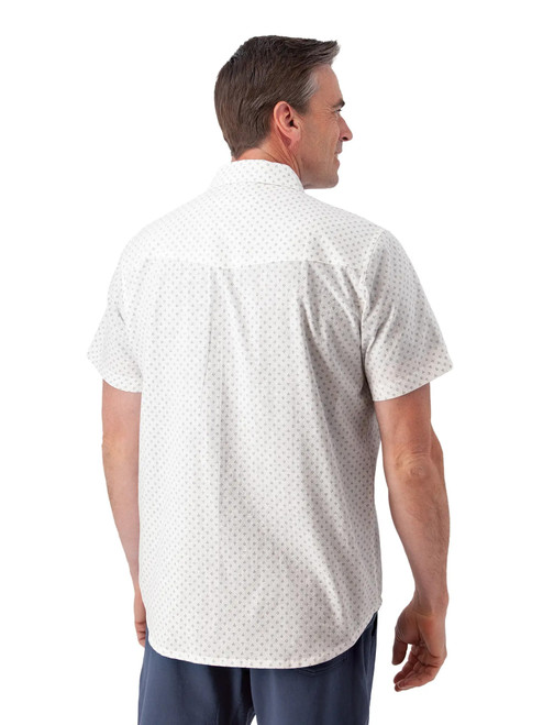 Liam Pearl Snap Printed Shirt White back