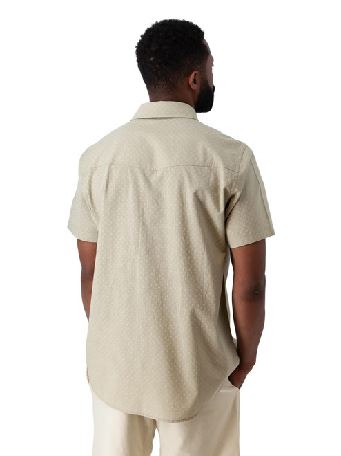Liam Pearl Snap Printed Shirt Pistachio Shell back