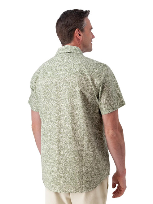Liam Pearl Snap Printed Shirt Green back