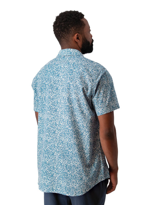 Liam Pearl Snap Printed Shirt Lake Blue back