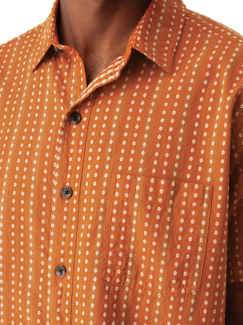 Hawke Organic Cotton Shirt studio Hot Sauce Orange detail