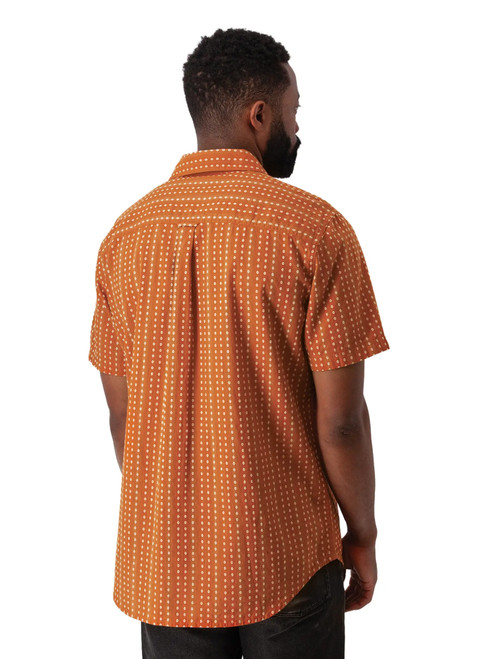 Hawke Organic Cotton Shirt studio Hot Sauce Orange back