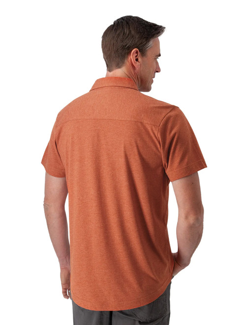 Riley Button Front Knit Shirt Potters Clay Red alt 1
