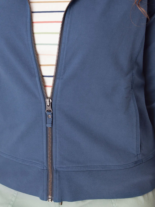 Inola Zip Up Hoodie Vintage Indigo Blue detail