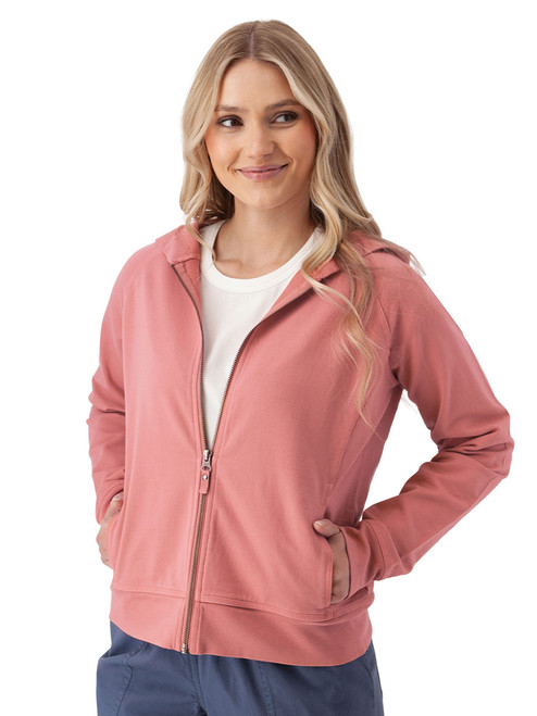 Inola Zip Up Hoodie Dusty Rose Pink alt 1