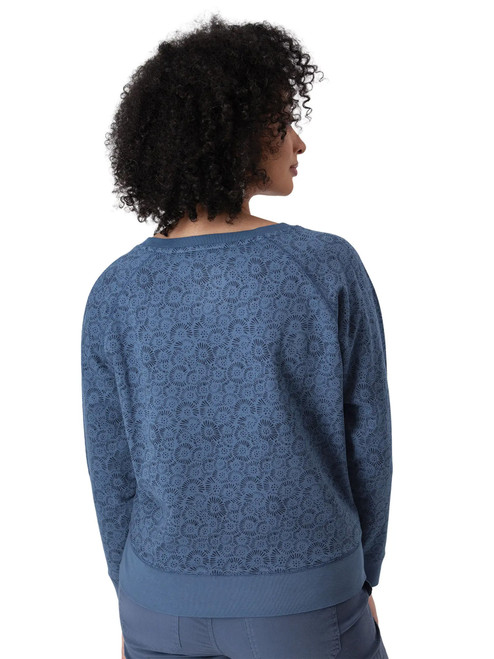 Inola Raglan Sleeve Printed Sweatshirt Indigo Blue back