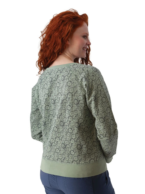 Inola Raglan Sleeve Printed Sweatshirt Jadeite Green back