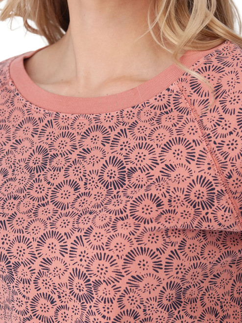 Inola Raglan Sleeve Printed Sweatshirt Rose Pink detail