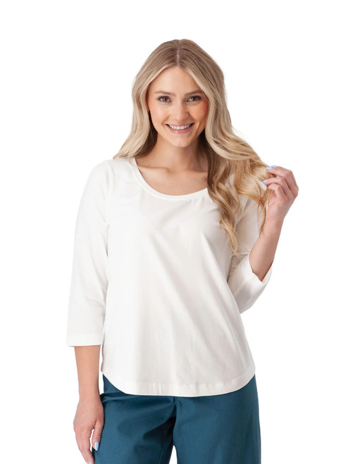 Magnolia Solid 3/4 Sleeve Top White alt 1