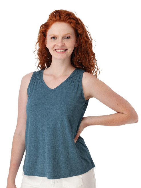 Calypso V-Neck Tank Tank Top Mallard Blue