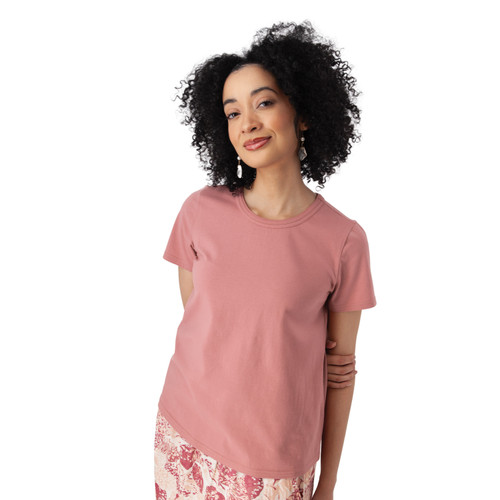 Basis Solid Organic Cotton T-Shirt Dusty Rose Pink