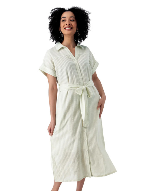 Elowyn Dolman Midi Shirtdress Green