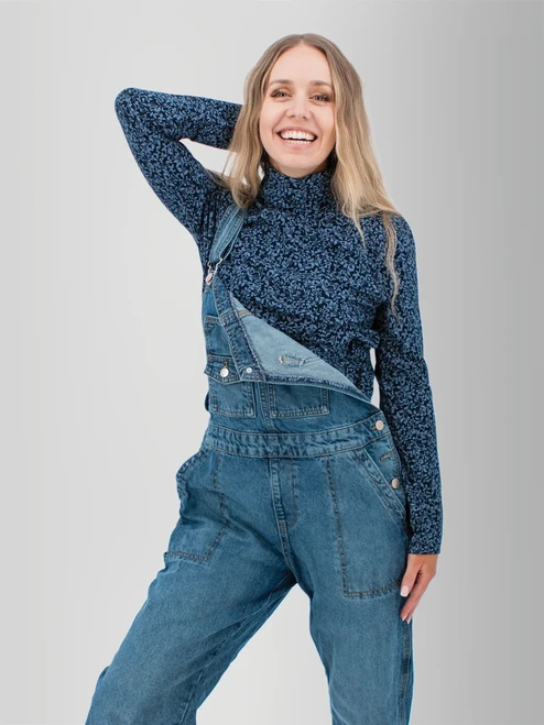 Mariela Organic Cotton Floral Turtleneck studio