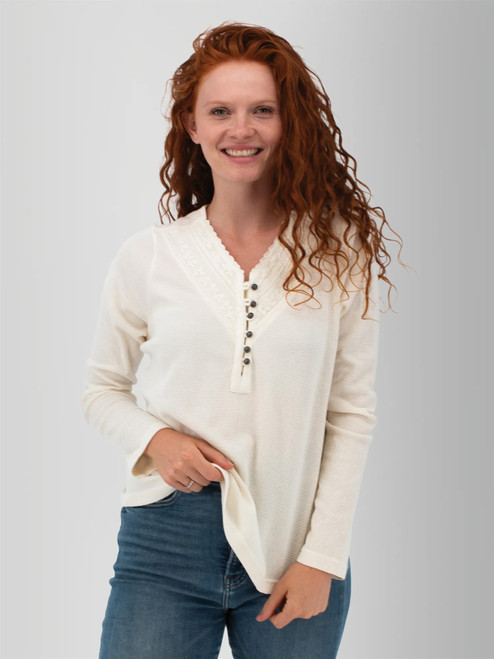 Ivycroft Waffle Knit Henley Top studio back