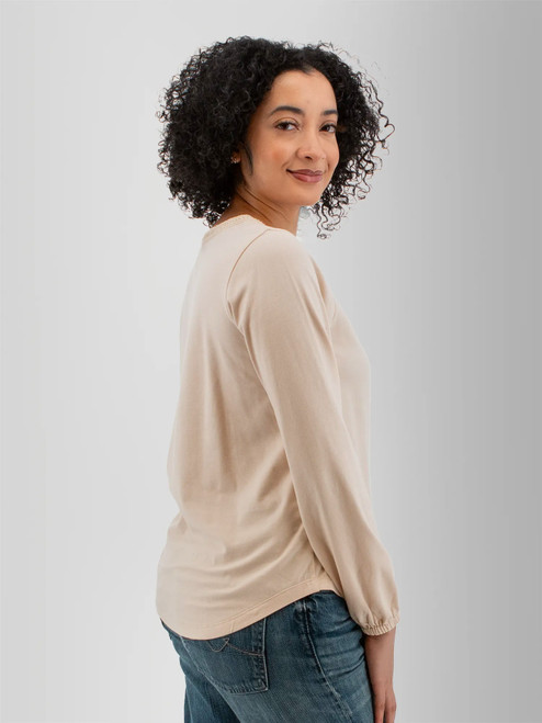 Celestra Organic Cotton Button Front Blouse studio back