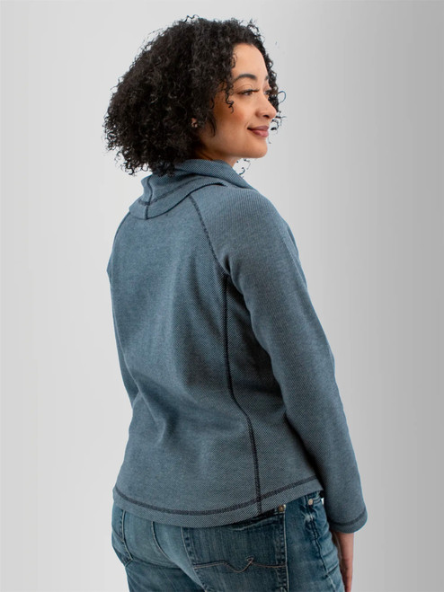 Cascade Cowl Neck Striped Pullover studio back