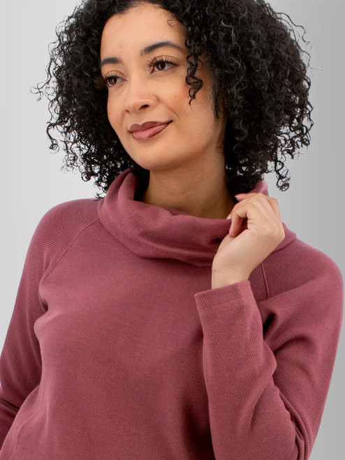 Cascade Cowl Neck Striped Pullover studio alt1
