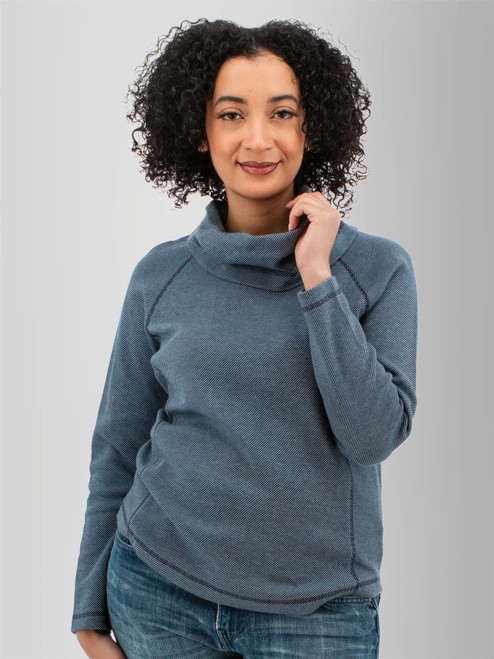 Cascade Cowl Neck Striped Pullover studio