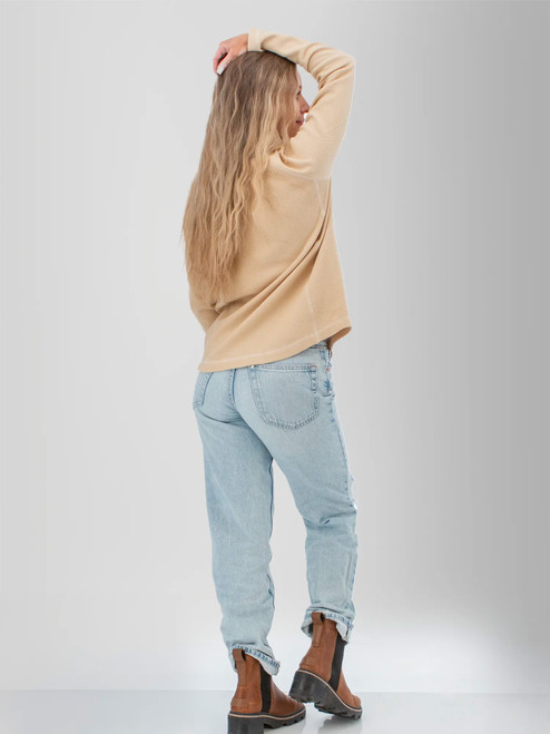 Cascade Cowl Neck Striped Pullover studio back