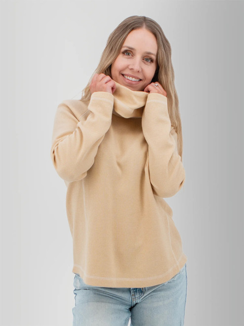 Cascade Cowl Neck Striped Pullover studio