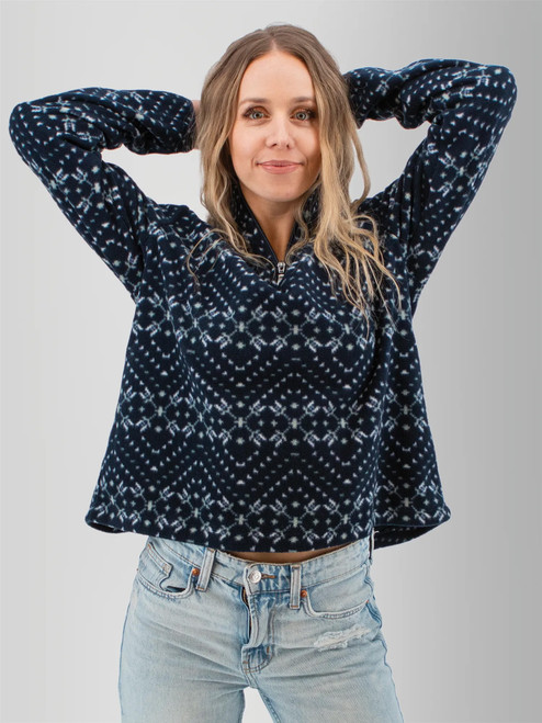Lucy Drift Printed Microfleece Pullover studio