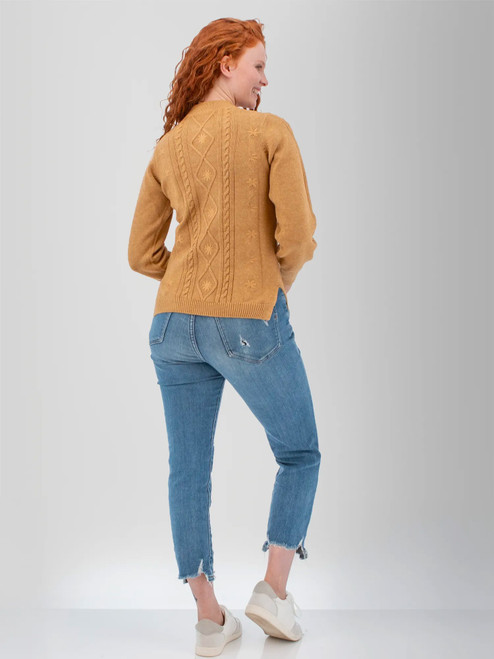 Winter Wisteria Embroidered Cable Knit Sweater studio alt1