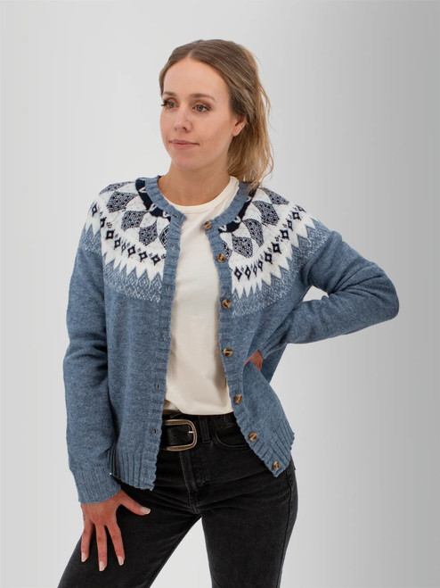 Reine Fair Isle Cardigan Sweater studio