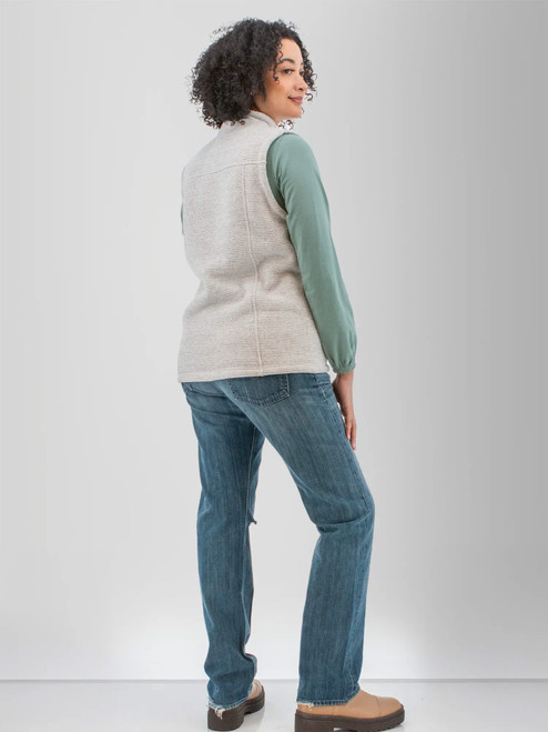 Alabaster Pine Sweater Knit Fleece Vest studio back