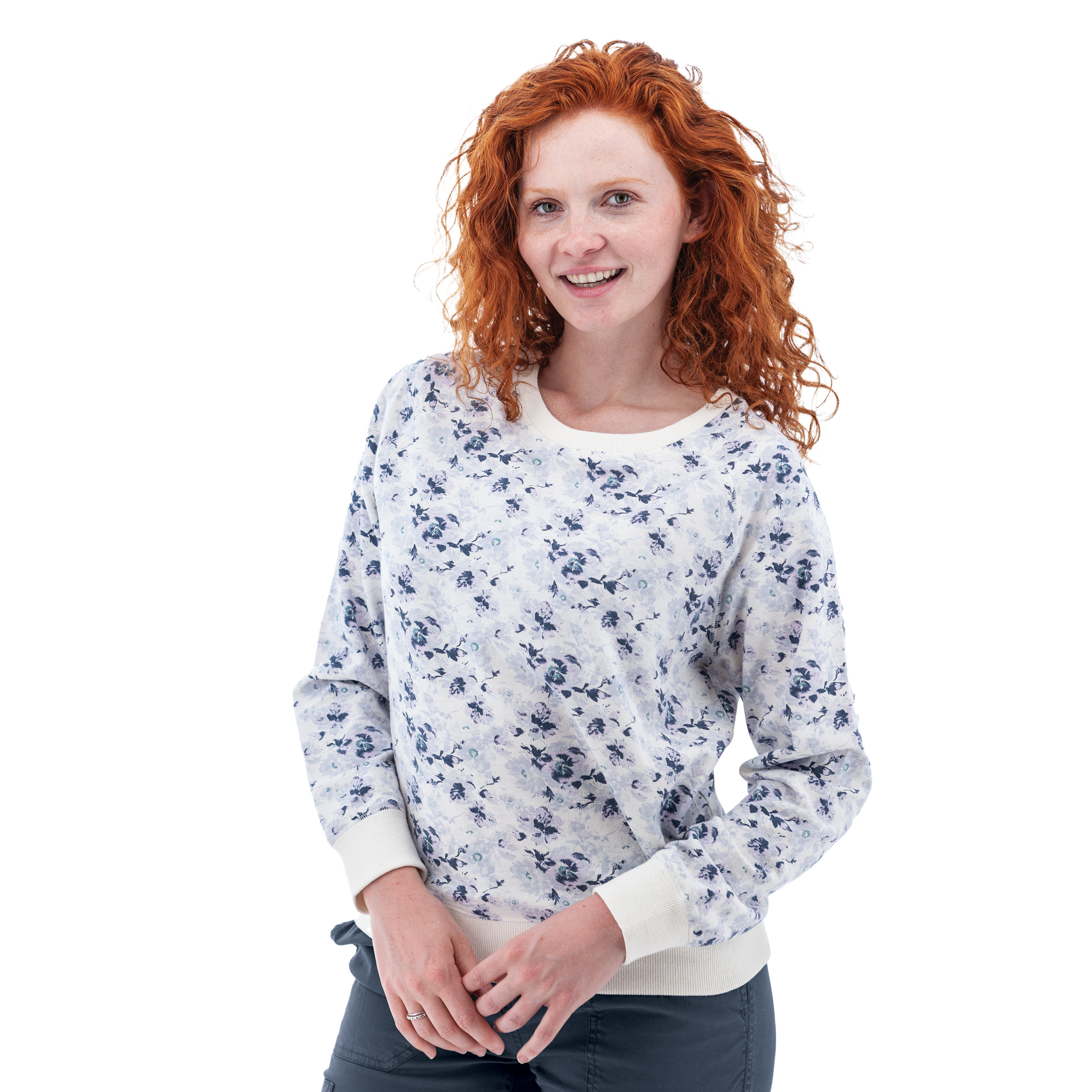 Corina Recycled Raglan Print Sweatshirt