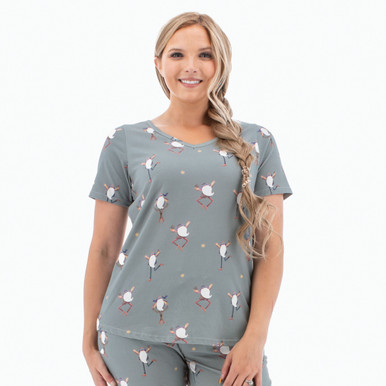 Dancing Gnome Short Sleeve Pajama Top