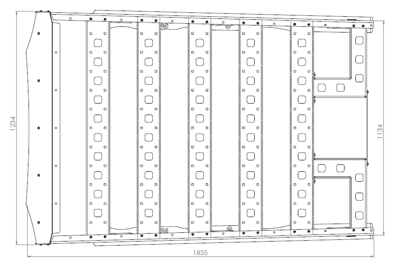 wk2 roof rack dimensions