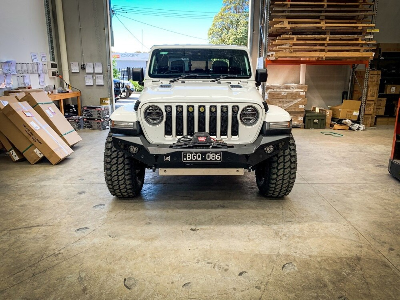 JL Predator bar fitting with optional winch and skid plate