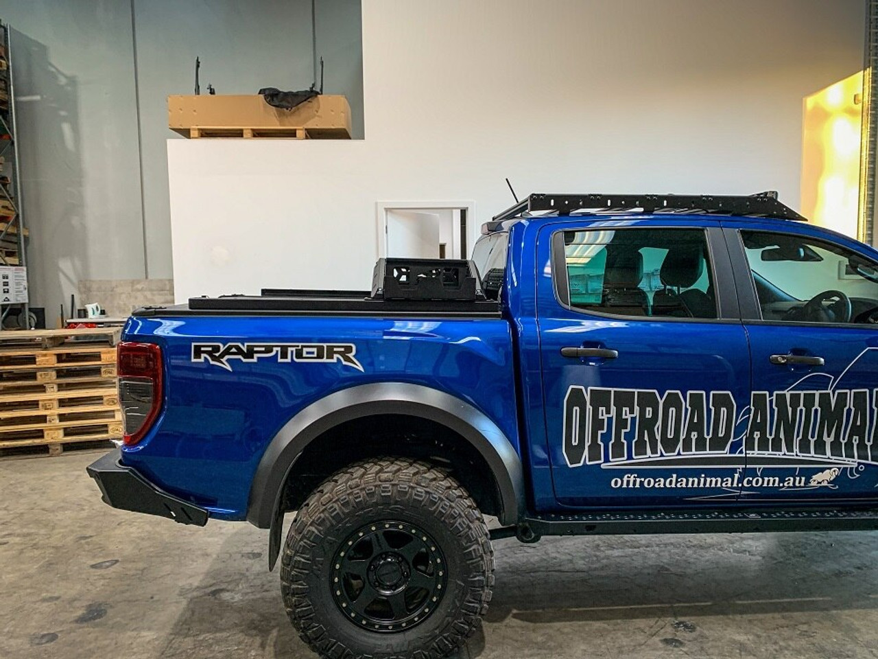 Adventure rack shown with Roller shutter rails (brackets by others)